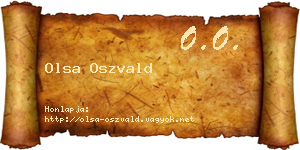 Olsa Oszvald névjegykártya